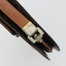 CELINE Macadam Canvas Shoulder Bag PVC Leather Brown Gold Auth 190905A-14