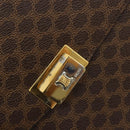 CELINE Macadam Canvas Shoulder Bag PVC Leather Brown Gold Auth 190905A-16
