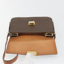 CELINE Macadam Canvas Shoulder Bag PVC Leather Brown Gold Auth 190905A-17