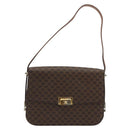 CELINE Macadam Canvas Shoulder Bag PVC Leather Brown Gold Auth 190905A-2