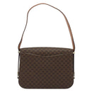CELINE Macadam Canvas Shoulder Bag PVC Leather Brown Gold Auth 190905A-3