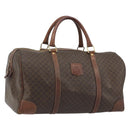 CELINE Macadam Canvas Boston Bag PVC Leather Brown Gold Auth 190906-1