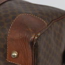 CELINE Macadam Canvas Boston Bag PVC Leather Brown Gold Auth 190906-10