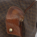 CELINE Macadam Canvas Boston Bag PVC Leather Brown Gold Auth 190906-12