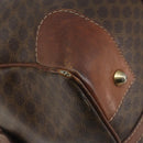 CELINE Macadam Canvas Boston Bag PVC Leather Brown Gold Auth 190906-13