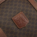 CELINE Macadam Canvas Boston Bag PVC Leather Brown Gold Auth 190906-14