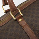 CELINE Macadam Canvas Boston Bag PVC Leather Brown Gold Auth 190906-15