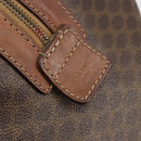 CELINE Macadam Canvas Boston Bag PVC Leather Brown Gold Auth 190906-16