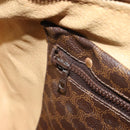 CELINE Macadam Canvas Boston Bag PVC Leather Brown Gold Auth 190906-21