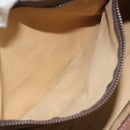 CELINE Macadam Canvas Boston Bag PVC Leather Brown Gold Auth 190906-22