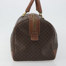 CELINE Macadam Canvas Boston Bag PVC Leather Brown Gold Auth 190906-5