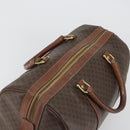 CELINE Macadam Canvas Boston Bag PVC Leather Brown Gold Auth 190906-6