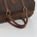 CELINE Macadam Canvas Boston Bag PVC Leather Brown Gold Auth 190906-7