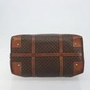 CELINE Macadam Canvas Boston Bag PVC Leather Brown Gold Auth 190906-9