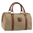 CELINE Macadam Canvas Boston Bag PVC Beige Gold Auth 190908-1