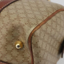 CELINE Macadam Canvas Boston Bag PVC Beige Gold Auth 190908-9