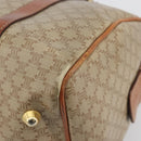 CELINE Macadam Canvas Boston Bag PVC Beige Gold Auth 190908-15