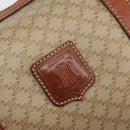 CELINE Macadam Canvas Boston Bag PVC Beige Gold Auth 190908-17
