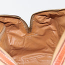 CELINE Macadam Canvas Boston Bag PVC Beige Gold Auth 190908-19