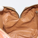 CELINE Macadam Canvas Boston Bag PVC Beige Gold Auth 190908-20