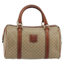 CELINE Macadam Canvas Boston Bag PVC Beige Gold Auth 190908-13