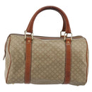CELINE Macadam Canvas Boston Bag PVC Beige Gold Auth 190908-2