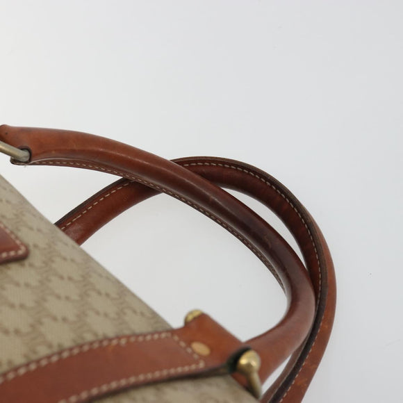 CELINE Macadam Canvas Boston Bag PVC Beige Gold Auth 190908