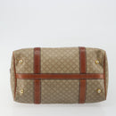 CELINE Macadam Canvas Boston Bag PVC Beige Gold Auth 190908-5