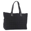 CHANEL New Travel Line Tote Bag Canvas Black Gold CC Auth 190911-1