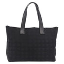 CHANEL New Travel Line Tote Bag Canvas Black Gold CC Auth 190911-2