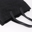 CHANEL New Travel Line Tote Bag Canvas Black Gold CC Auth 190911-6