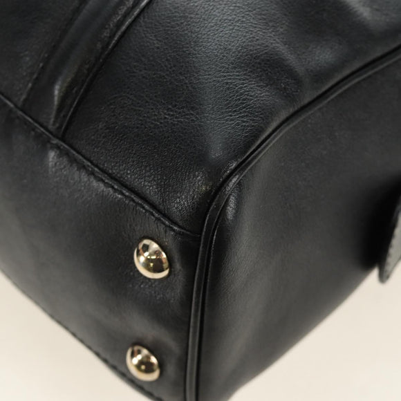 GUCCI Hand Bag Leather Black Gold 170009 Auth 190912SAV