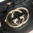 GUCCI Hand Bag Leather Black Gold 170009 Auth 190912SAV-17