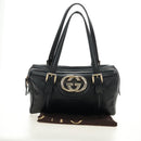 GUCCI Hand Bag Leather Black Gold 170009 Auth 190912SAV-12