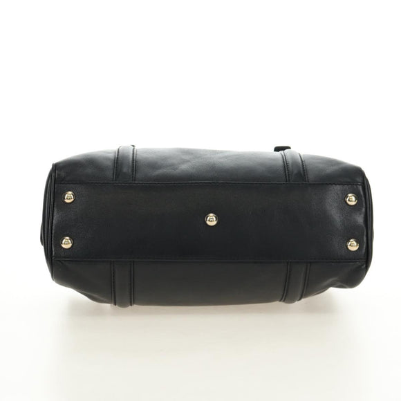 GUCCI Hand Bag Leather Black Gold 170009 Auth 190912SAV