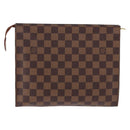 LOUIS VUITTON Damier Ebene Poche Toilette 26 Pouch N47543 LV Auth 190914-2