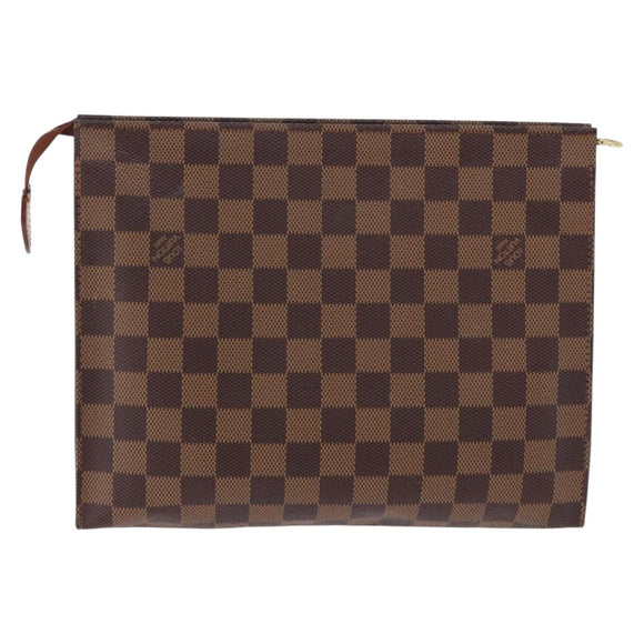 LOUIS VUITTON Damier Ebene Poche Toilette 26 Pouch N47543 LV Auth 190914