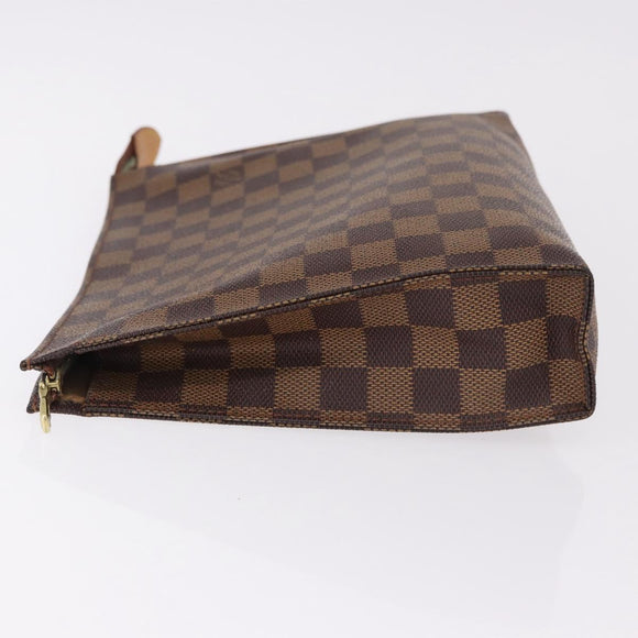 LOUIS VUITTON Damier Ebene Poche Toilette 26 Pouch N47543 LV Auth 190914