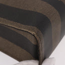 FENDI Pecan Canvas Hand Bag PVC Brown Black Auth 190920-9