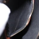 FENDI Pecan Canvas Hand Bag PVC Brown Black Auth 190920-20