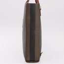FENDI Pecan Canvas Hand Bag PVC Brown Black Auth 190920-3