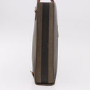 FENDI Pecan Canvas Hand Bag PVC Brown Black Auth 190920-4