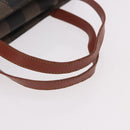 FENDI Pecan Canvas Hand Bag PVC Brown Black Auth 190920-7