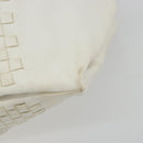 BOTTEGA VENETA INTRECCIATO Shoulder Bag Leather White Gold Auth 190921-15