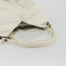 BOTTEGA VENETA INTRECCIATO Shoulder Bag Leather White Gold Auth 190921-7