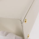 SAINT LAURENT Hand Bag Leather White Gold Auth 190922-9