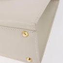 SAINT LAURENT Hand Bag Leather White Gold Auth 190922-14