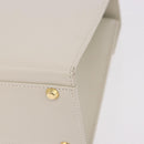 SAINT LAURENT Hand Bag Leather White Gold Auth 190922-16