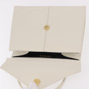 SAINT LAURENT Hand Bag Leather White Gold Auth 190922-10