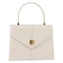 SAINT LAURENT Hand Bag Leather White Gold Auth 190922-13